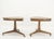 Wood Pair Triangular Shape Marble Tops End Side Stands Lamp Tables Tomlinson Mint! For Sale - Image 7 of 15
