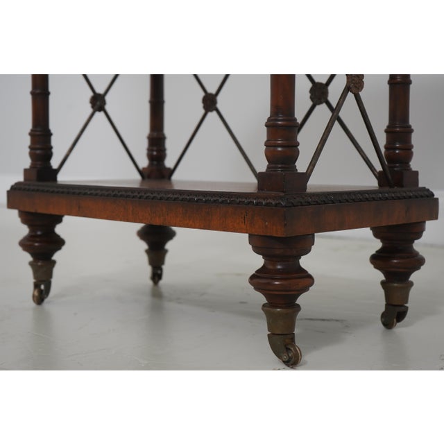 Maitland Smith 3 Tier Regency Style Mahogany Cart or Stand For Sale In Philadelphia - Image 6 of 15
