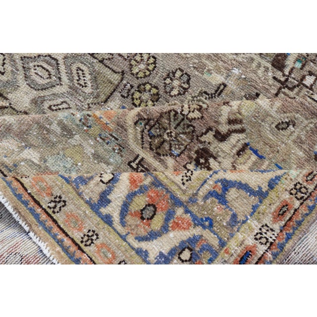 Square Antique Persian Sultanabad-Mahal Rug With All-Over Sub-Geometric Design For Sale - Image 11 of 12