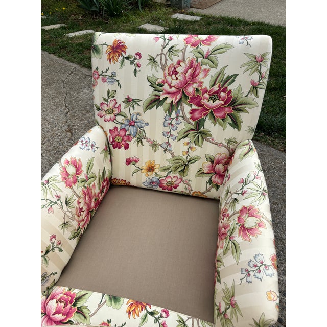 Textile Mid 20th Century English Country Skirted Floral Accent Chair For Sale - Image 7 of 10