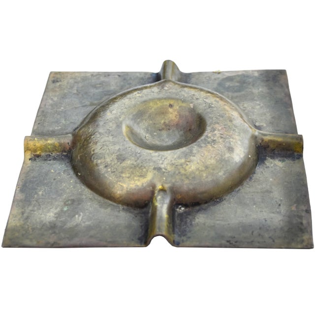 Mid 20th Century Engraved Moroccan Brass Ashtray For Sale - Image 4 of 4