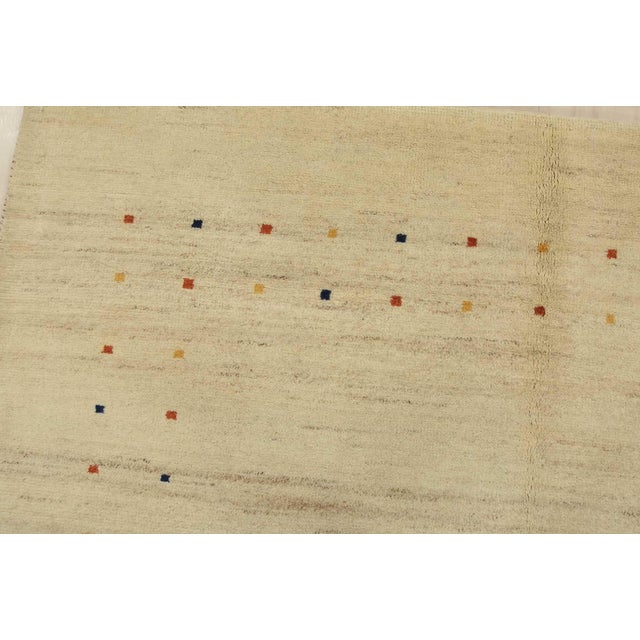 Gabbeh Rug 5’5” X 7’11” Beige Wool Contemporary Hand-Knotted Carpet For Sale In Philadelphia - Image 6 of 13