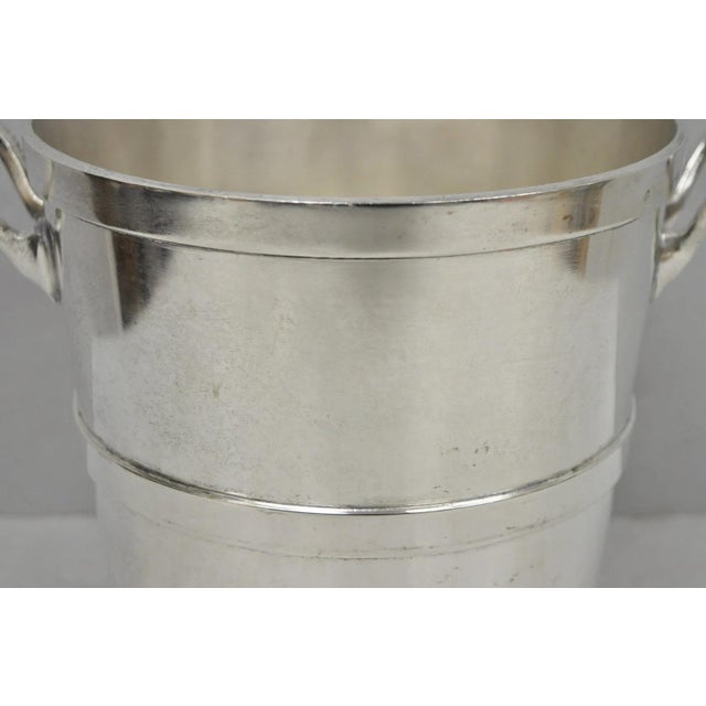 Vintage Mid Century Modern Nickel Silver Plated "Room Service" Champagne Bucket For Sale In Philadelphia - Image 6 of 15