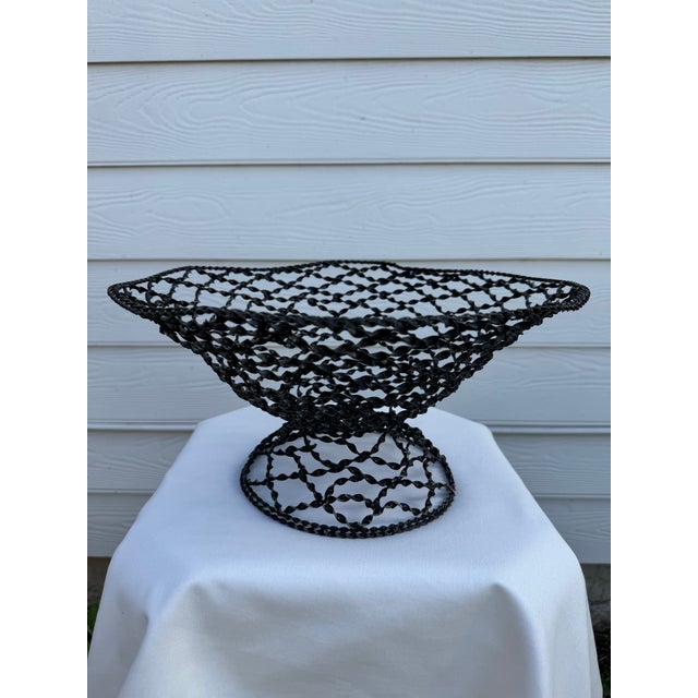 Vintage Arts & Crafts Twisted Wire Pedestal Decorative Bowl For Sale In Houston - Image 6 of 8