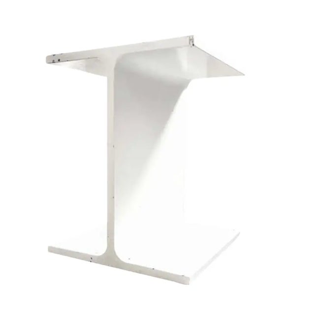 Ward Bennett modern white 3078 I-beam occasional table for Brickel Associates, 1960s, USA. Provenance: Brickel Associates;...