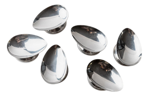 Vintage Oval Stainless Steel Bowls, 1970s, Set of 6