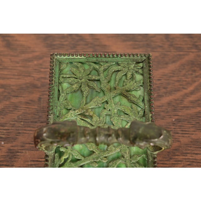 Apollo Studios New York Arts & Crafts Grapevine Pattern Bronze and Slag Glass Rocker Blotter For Sale In South Bend - Image 6 of 12