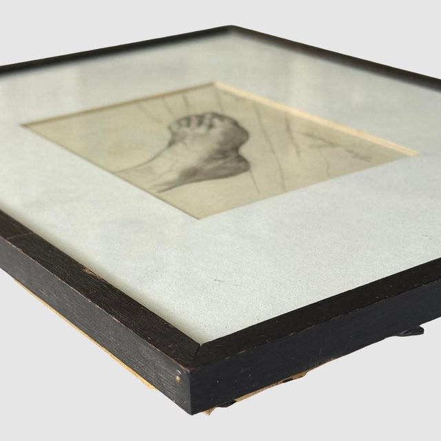 Vintage Modernist Sketch of a Foot by Nora Hauser, Signed For Sale - Image 4 of 5