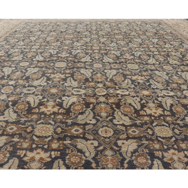 2020s Hand Knotted Fine Herati Design Rug in Steel Blue by Keivan Woven Art 9'7 X 11'7 For Sale - Image 5 of 12