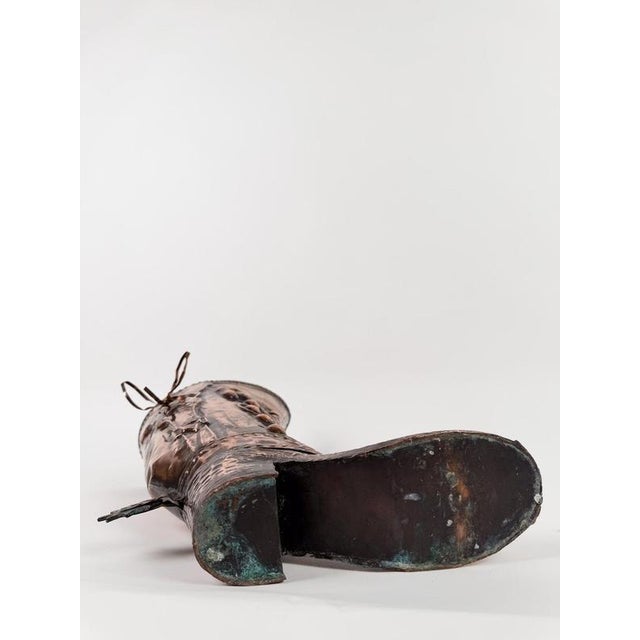 Italian Mid-Century Copper Western Boot Umbrella Stand, Repoussé Decoration, 70s, 1970s For Sale - Image 13 of 18