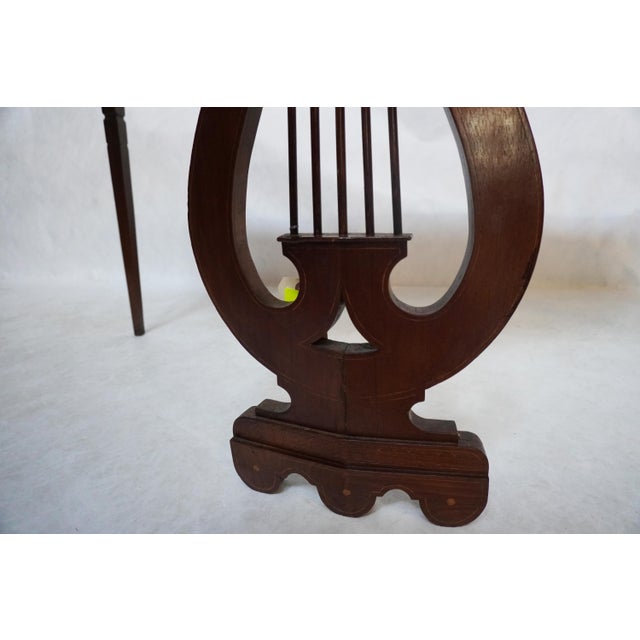 Mid 20th Century Pair of Demilune Consoles With Harp / Lyre Detail For Sale - Image 10 of 18