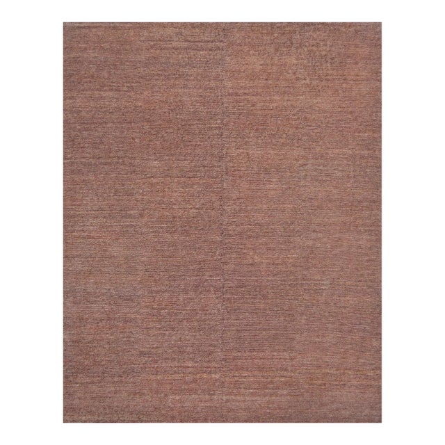Handwoven Mauve Abrash Hemp Rug For Sale