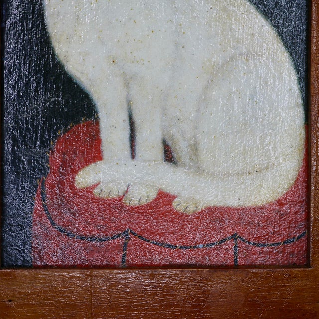 Late 20th Century Vintage Framed Folk Art Portrait Print of "Tinkle, a Cat" For Sale - Image 5 of 8