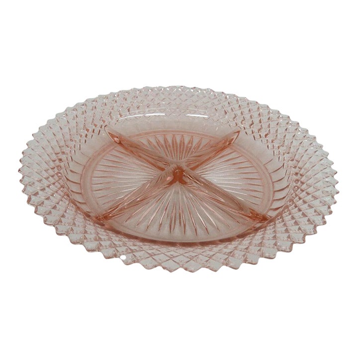 Anchor Hocking Miss America Pink Depression Glass Divided Serving Plate ...