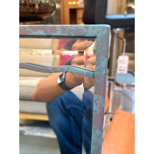 Postmodern Patinated Abstract Wave Wall Mirror For Sale - Image 11 of 11