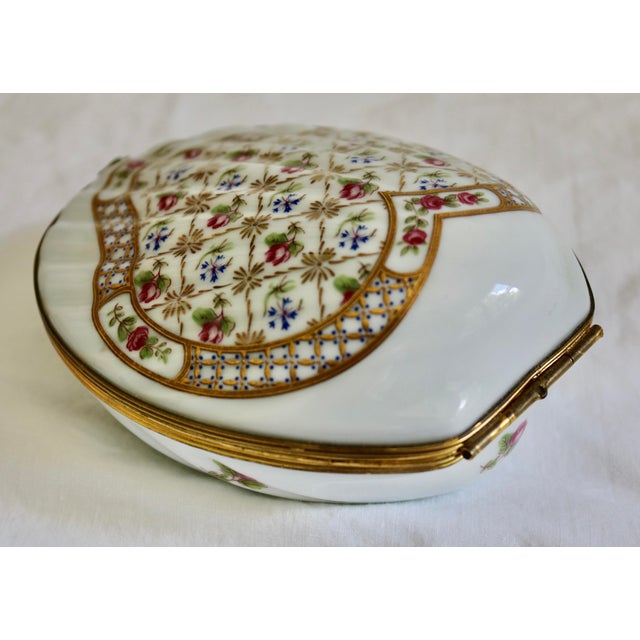Limoges, France Vintage Limoges Castel Porcelain Hand Painted Box Made in France For Sale - Image 4 of 8