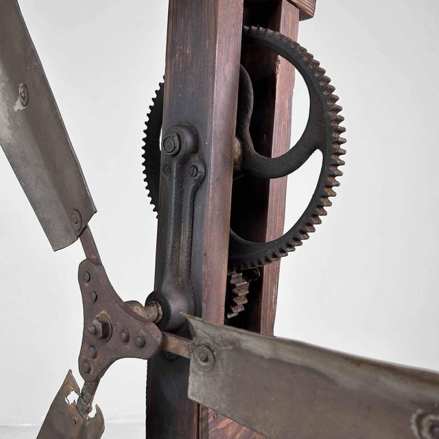 Decorative Japanese windmill from the Meiji Period. Dimensions: Height 91 cm, Width 74 cm, Depth 51 cm.