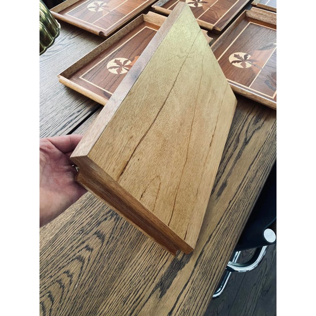 Mid Century Vintage Teak Inlay Trays, Made in Italy (2 Available) For Sale In Salt Lake City - Image 6 of 6