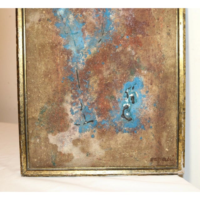 Paint 1930s Original Abstract Mixed Media Bruno Capacci Oil Painting Cross on Board For Sale - Image 7 of 9