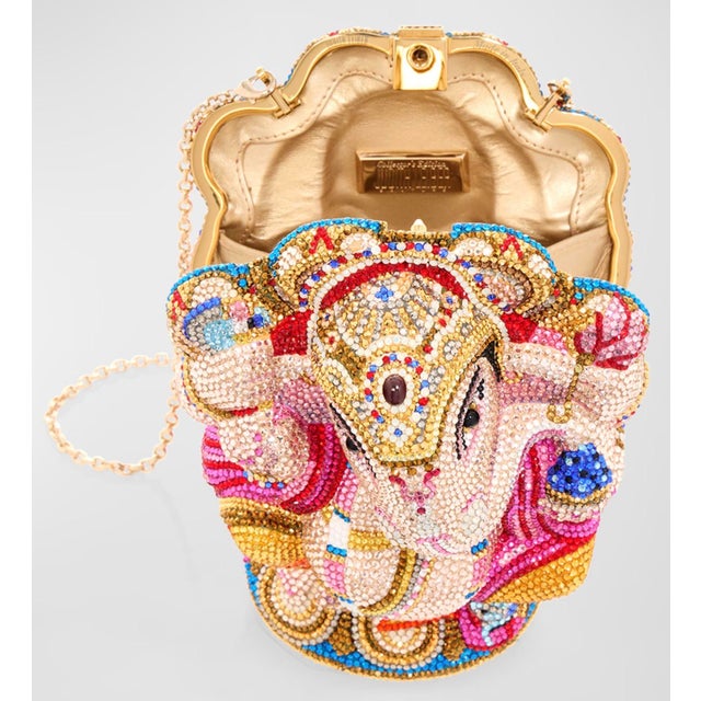 2020s Judith Leiber Ganesh Crystal Evening Clutch Bag Minaudiere Shoulder For Sale - Image 10 of 10