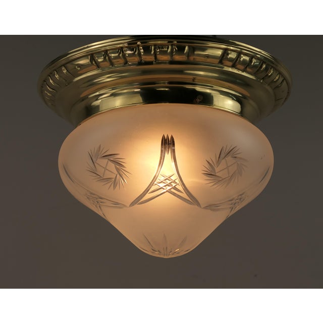 Art Deco Ceiling Lamp with Cut Glass, 1920s For Sale - Image 3 of 7