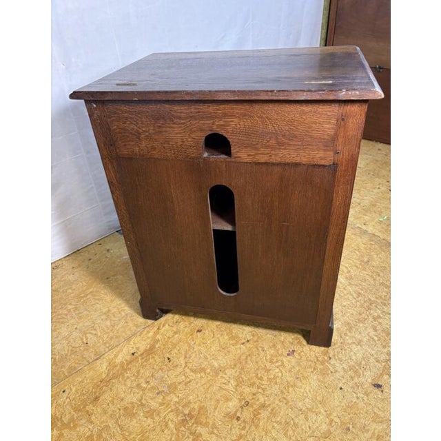 Brown Vintage Antique-Style Record Cabinet with Drawers, 1970s For Sale - Image 8 of 10