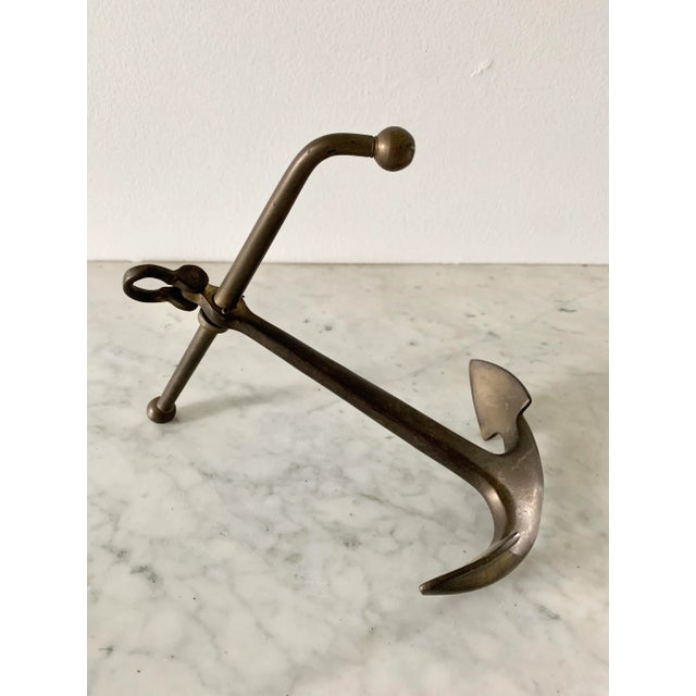 Metal Vintage Brass Anchor Paperweight For Sale - Image 7 of 9
