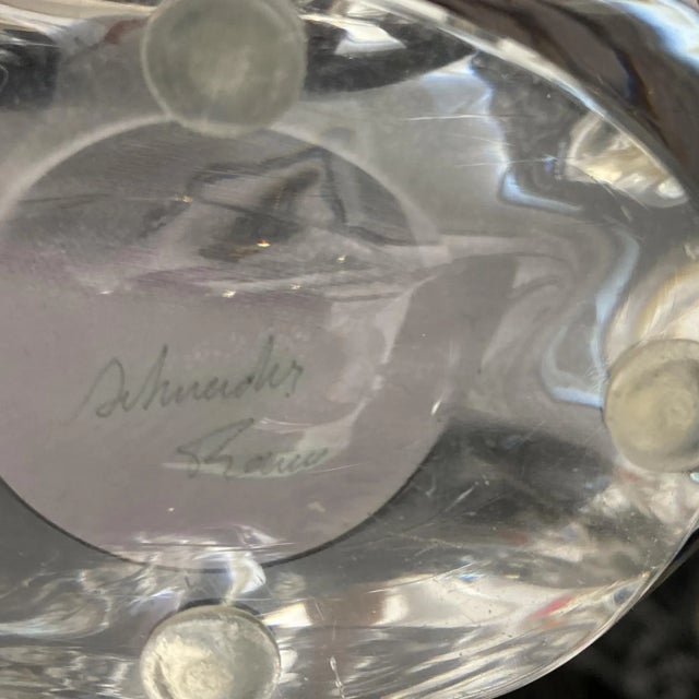 Schneider Glass French Crystal Candle Holder, Signed by Schneider - Set of 2 For Sale - Image 4 of 5