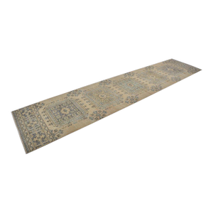 Vintage Ethnic Oushak Runner Rug