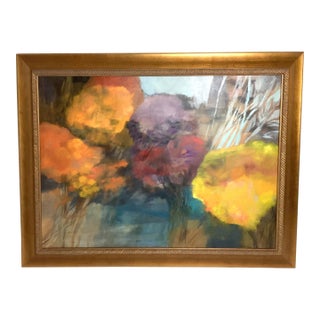 Late 20th Century Large Scale Original Landscape Abstract Oil Painting Signed 47”x37” For Sale