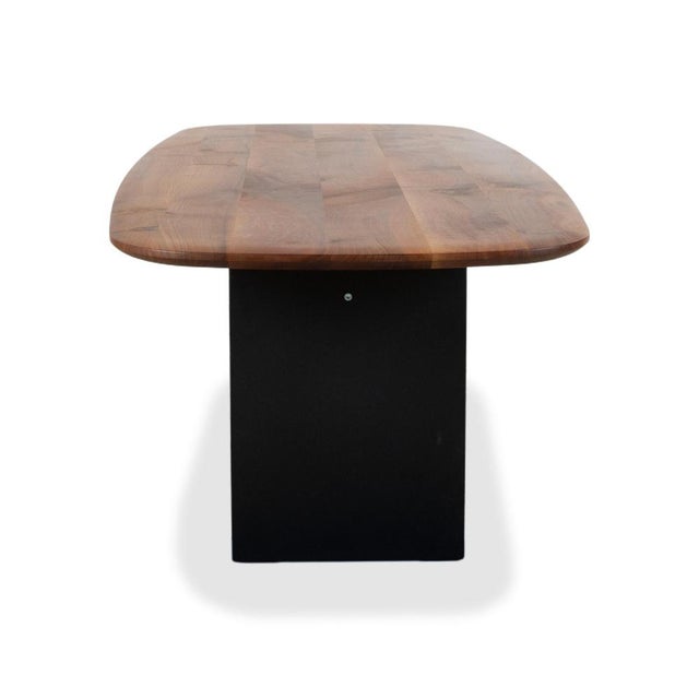 Janua Basket Wood and Metal Dining Table in Brown and Anthracite For Sale - Image 9 of 10