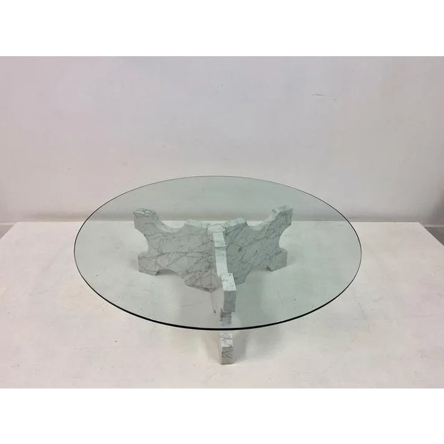 Italian Carrara Marble Coffee Table, 1970s For Sale - Image 9 of 11