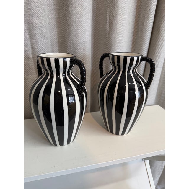 Italian Italian Vases Pair For Sale - Image 3 of 6