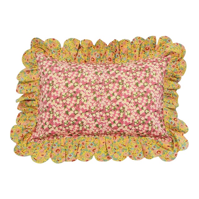 Scallop Ruffle Cushion Made With Liberty Fabric Betsy & Mitsi For Sale