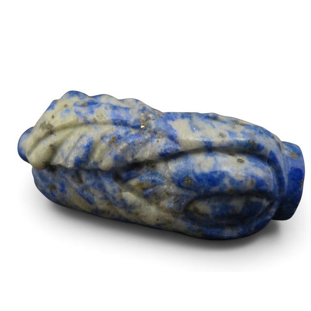 Gemstone Chinese Carved Natural Lapis Lazuli Leaves Snuff Bottle For Sale - Image 7 of 11