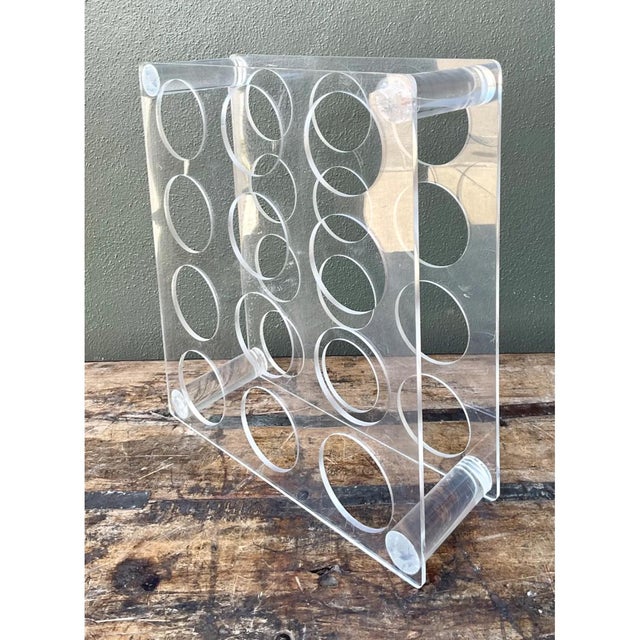Vintage Lucite Wine Rack For Sale - Image 4 of 12