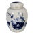 Vintage Blue & White Porcelain Tea Jar With Lid – Lotus Pond & Bird Motif, "Wan Yu" Mark For Sale