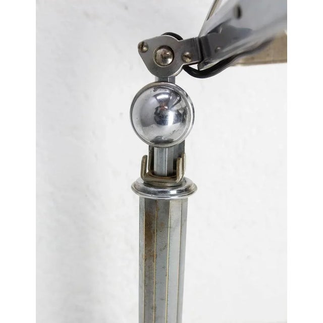 Art Deco Chrome and White Acrylic Glass Pirouett Table Lamp, 1930s For Sale - Image 9 of 12