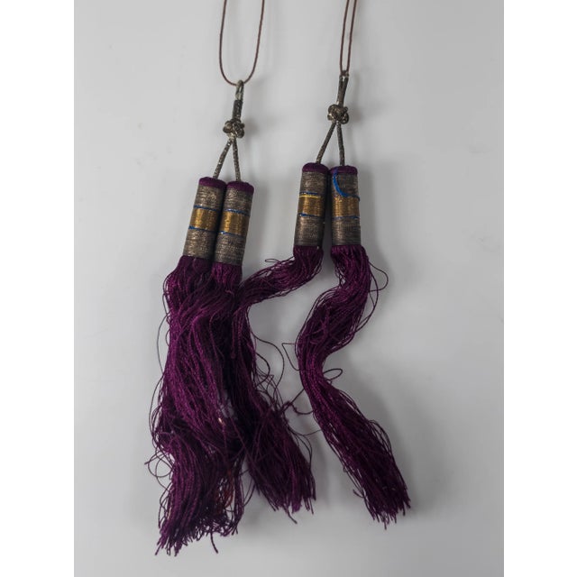 Textile 19th Century Chinese Qing Dynasty Silk Scent Purse With Semi-Precious Stones For Sale - Image 7 of 9