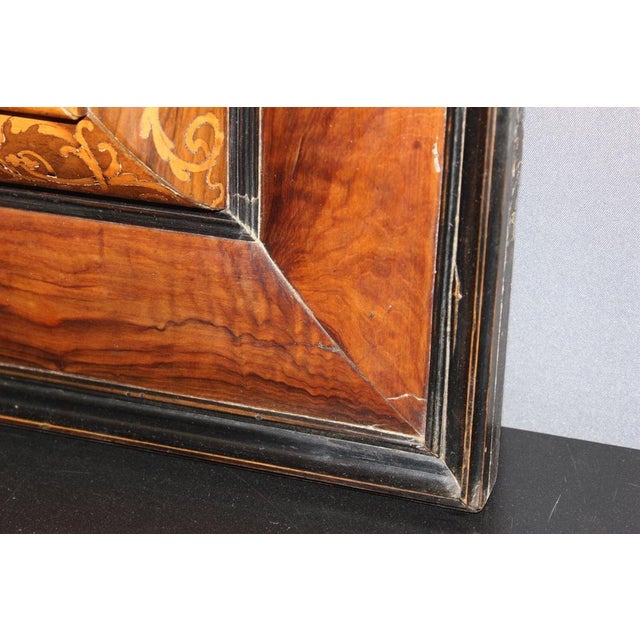 Brown Louis XIII Mirror in Walnut and Light Wooden Marquetry For Sale - Image 8 of 17