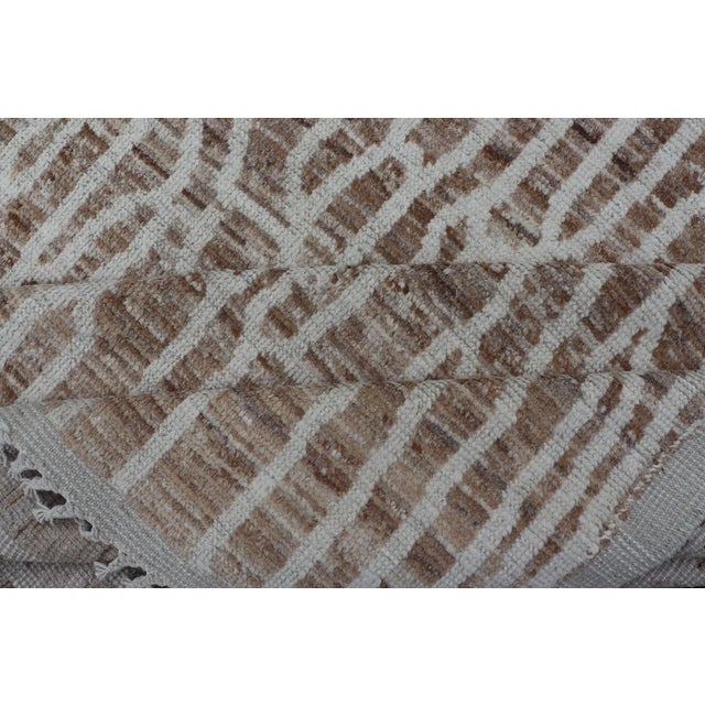 Keivan Woven Arts Hand-Knotted Wool Moroccan Rug With Abstract Modern Design For Sale - Image 11 of 13