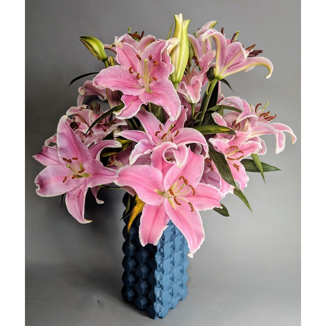 Blue Tom Dixon Grid Vase For Sale - Image 8 of 13