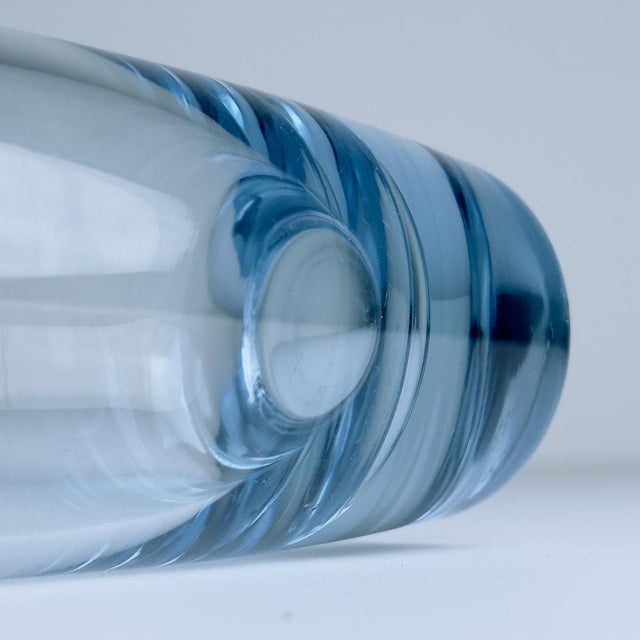 Original Blue Glass Vase by Per Lütken for Holmegaard, Denmark, 1960s For Sale - Image 14 of 17