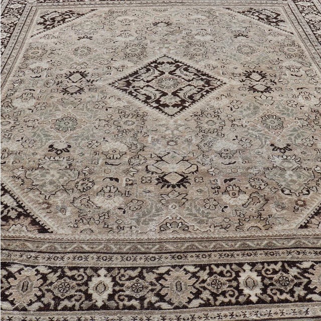 Large Antique Persian Sultanabad-Mahal Rug With Sub-Geometric Floral Design 10'5 X 13'4 For Sale - Image 4 of 12