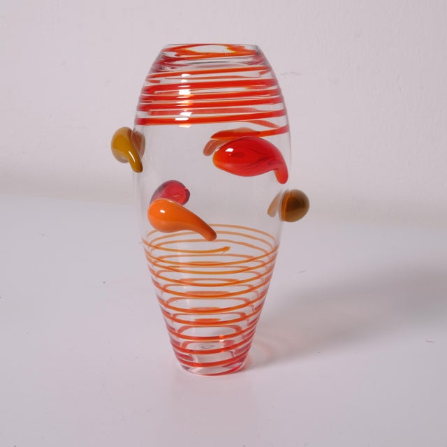 Orange Limited Edition Ruffo 233/255 Vase in Murano Glass by Carlo Moretti, 1990s For Sale - Image 8 of 10