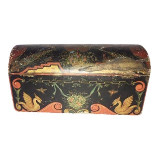 Antique American Folk Art Dome Hinged Lid Box For Sale