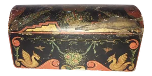 Antique American Folk Art Dome Hinged Lid Box