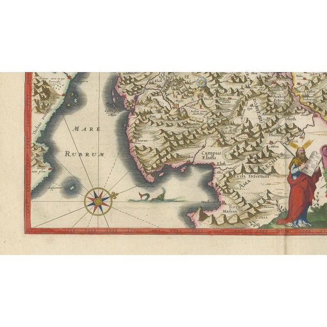 17th Century Holy Land Map with Terra Sancta Palestina from Blaeu, 1642 For Sale - Image 5 of 12