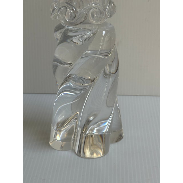 Baccarat "Aladdin" Pattern Vintage Signed 6.25"h Single Light Art Deco Candlestick Made in France For Sale - Image 15 of 16