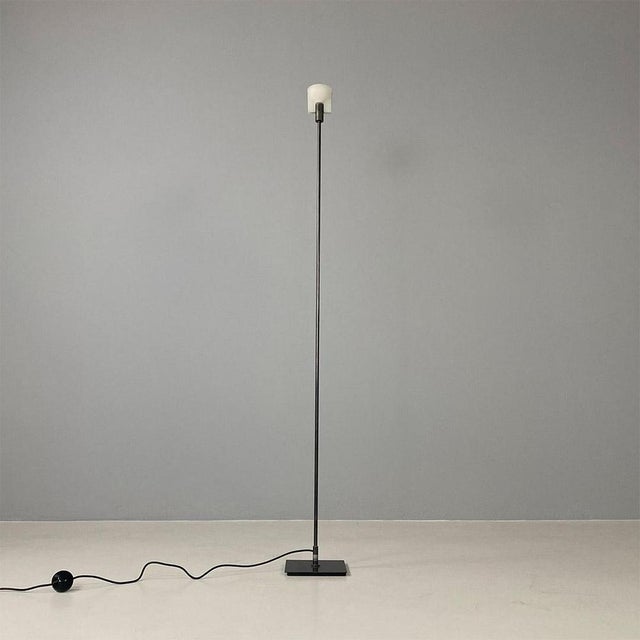 1980s Modern Italian Italian Lamp in Metal and Opal Glass, 1980s For Sale - Image 5 of 15